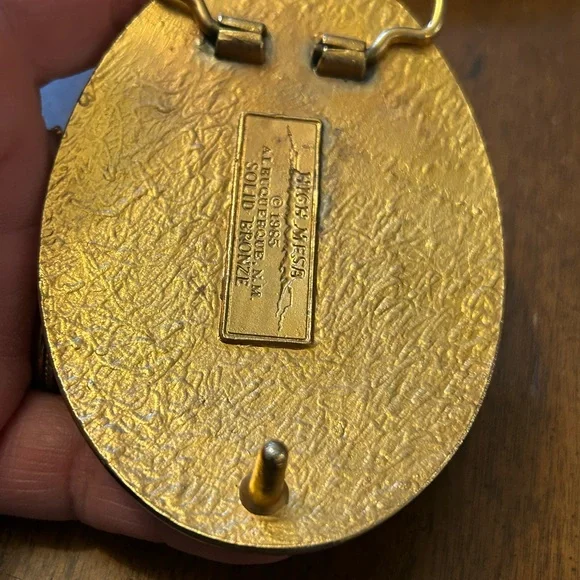 High Mesa Texas 1985 solid bronze belt buckle